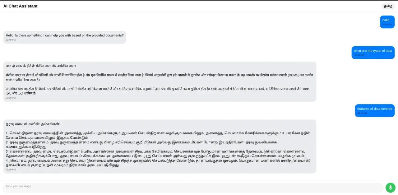 Multilingual AI Chat System